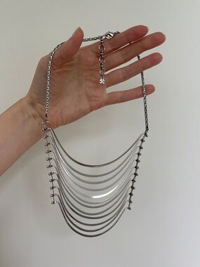 Lucky Brand Silver Bib Necklace